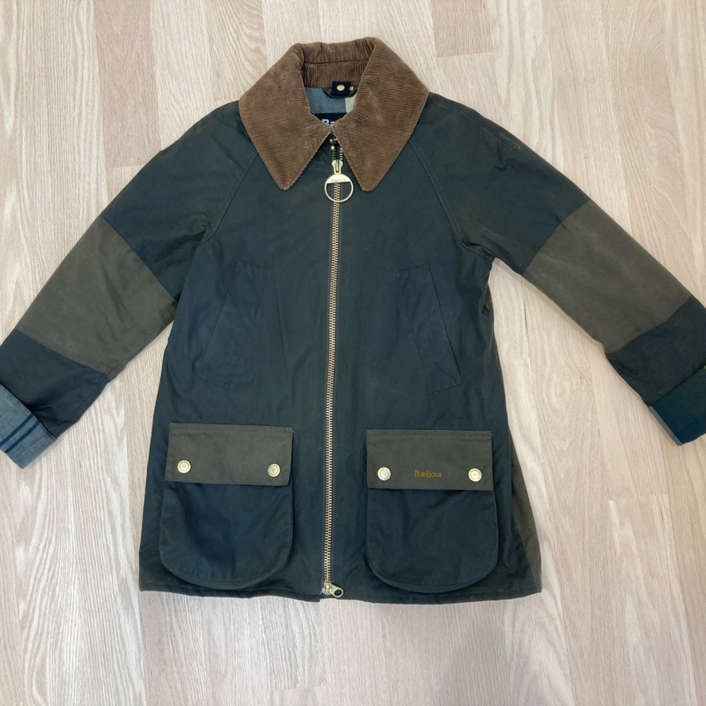 Barbour Dark Green Jacket with Corduroy Brown Collar